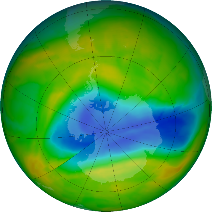 Antarctic ozone map for 05 November 2012